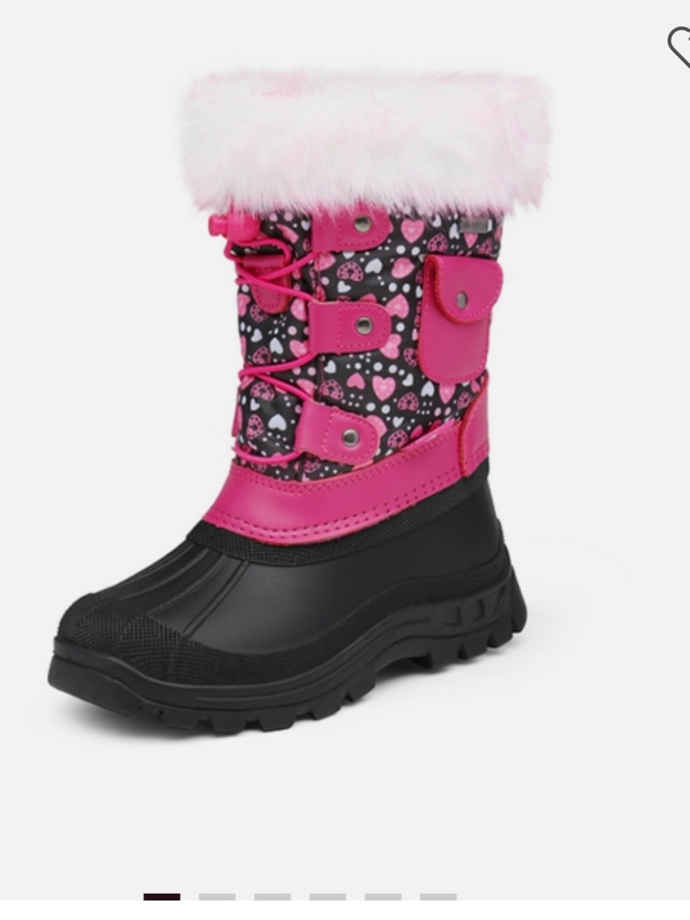 Dream Pairs Pink and Black Kids Boots